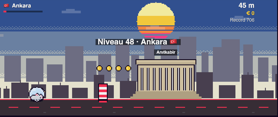 Anıtkabir en pixel art, Rat Race à Ankara
