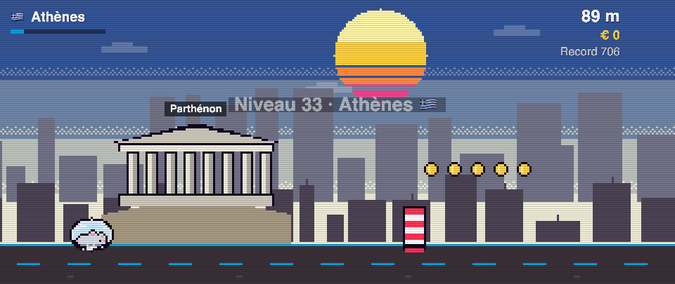 Parthenon in pixel art, Rat Race in Athens
