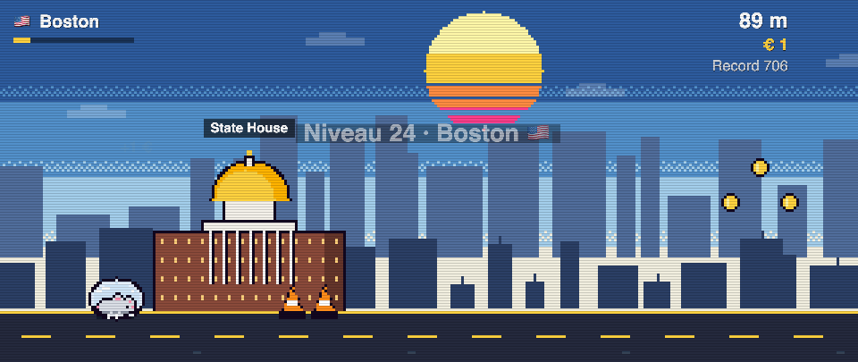 State House en pixel art, Rat Race à Boston