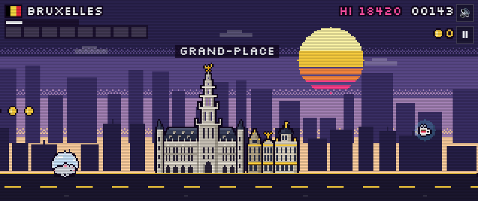 Grand-Place in pixel art, Rat Race in Brussels