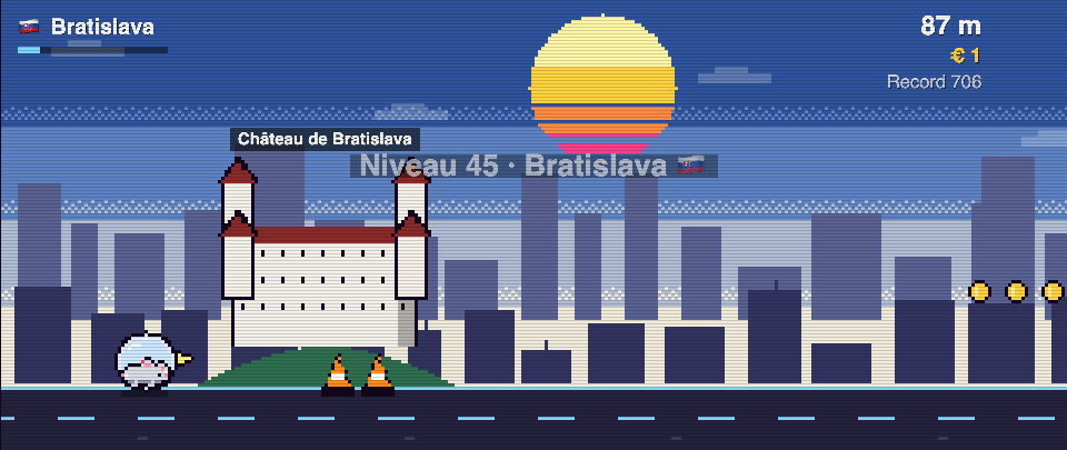 Château de Bratislava en pixel art, Rat Race à Bratislava