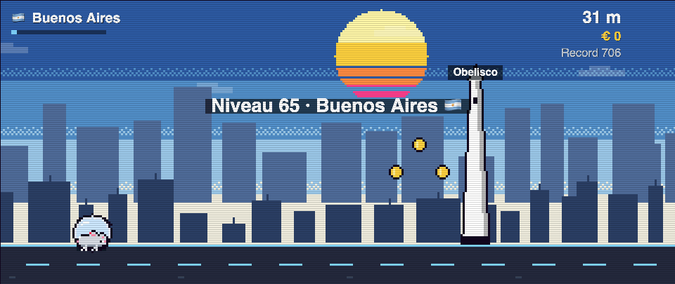 Obelisco en pixel art, Rat Race à Buenos Aires