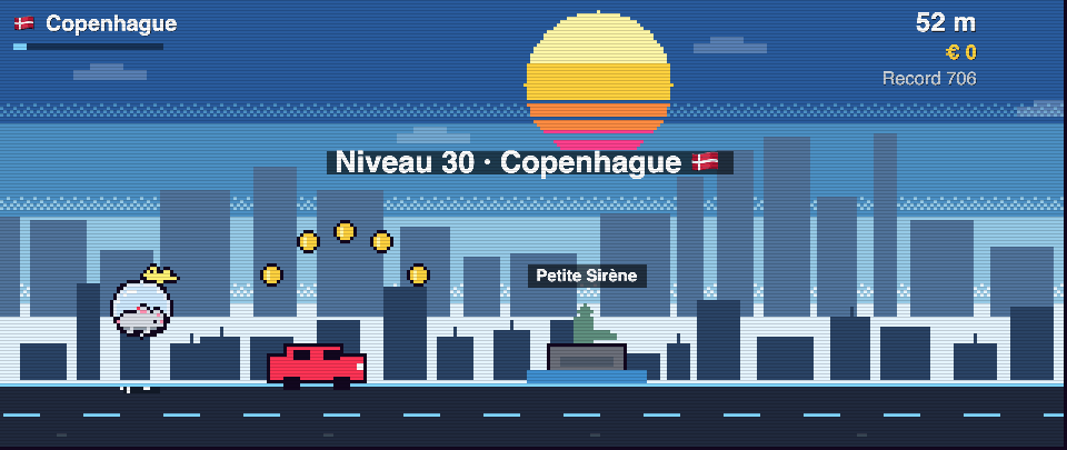 Petite Sirène en pixel art, Rat Race à Copenhague