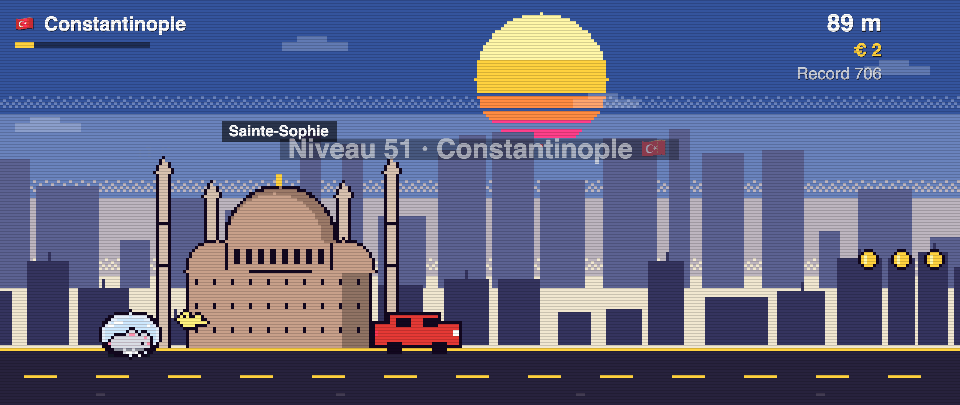 Hagia Sophia in pixel art, Rat Race in Constantinople