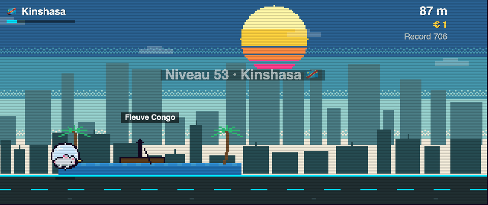 Fleuve Congo en pixel art, Rat Race à Kinshasa