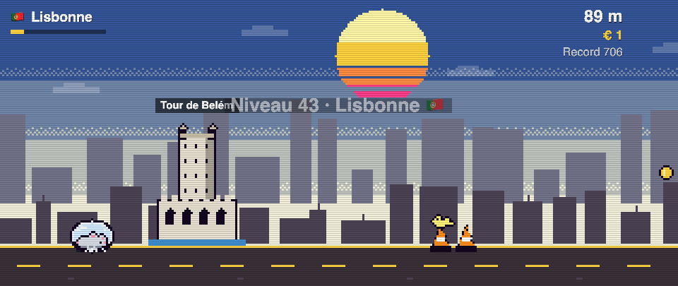 Belém Tower in pixel art, Rat Race in Lisbon