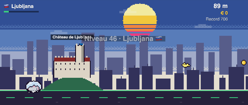 Ljubljana Castle in pixel art, Rat Race in Ljubljana