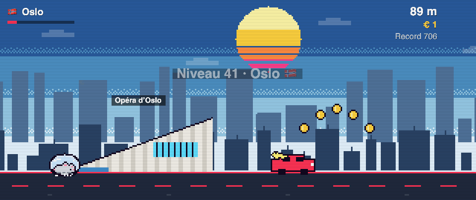 Opéra d’Oslo en pixel art, Rat Race à Oslo