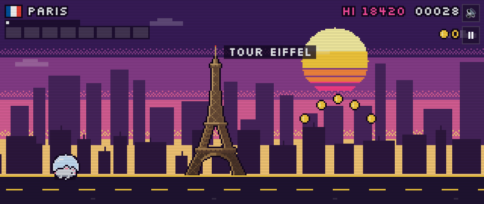 Tour Eiffel en pixel art, Rat Race à Paris