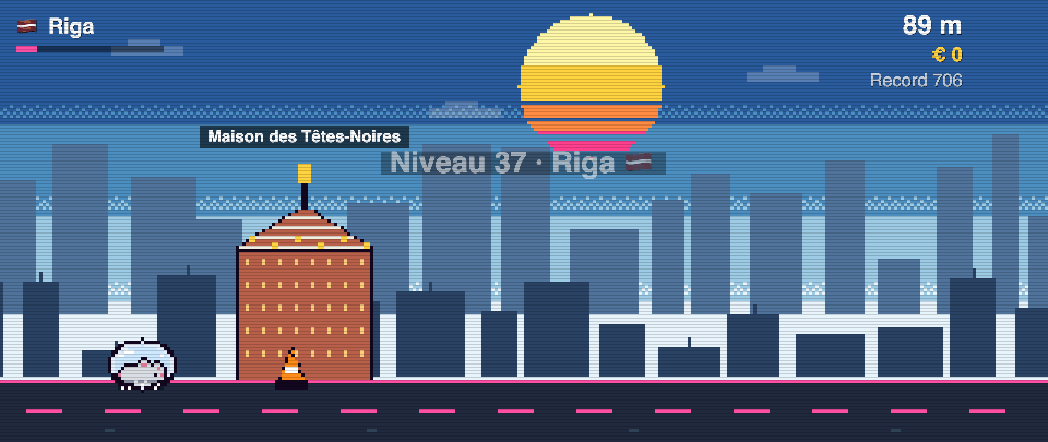 House of the Blackheads in pixel art, Rat Race in Riga