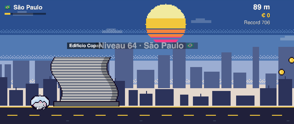 Edifício Copan in pixel art, Rat Race in São Paulo