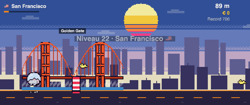 Golden Gate in pixel art, Rat Race in San Francisco