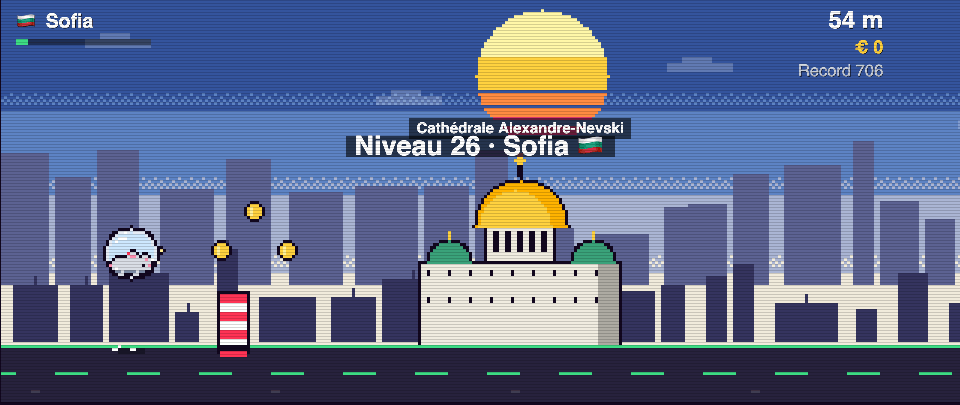 Cathédrale Alexandre-Nevski en pixel art, Rat Race à Sofia