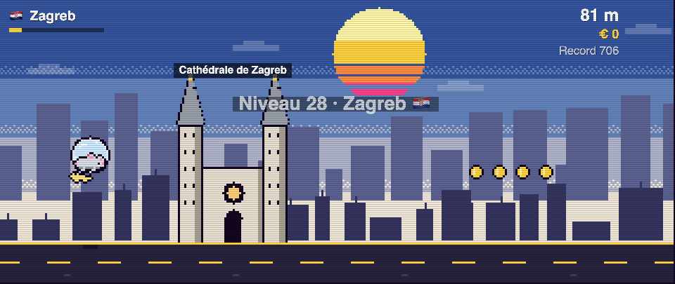 Cathédrale de Zagreb en pixel art, Rat Race à Zagreb