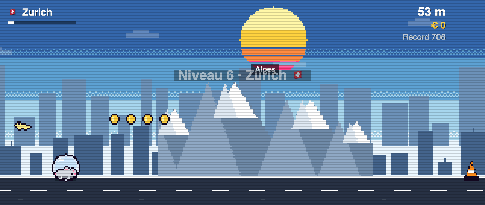 Alpes en pixel art, Rat Race à Zurich